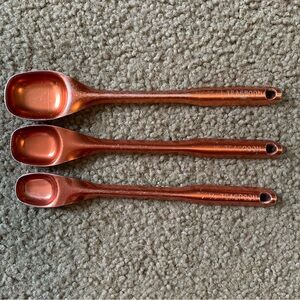 Vintage U.S. STD. Copper Colored Long Handled Measuring Spoon Set of 3